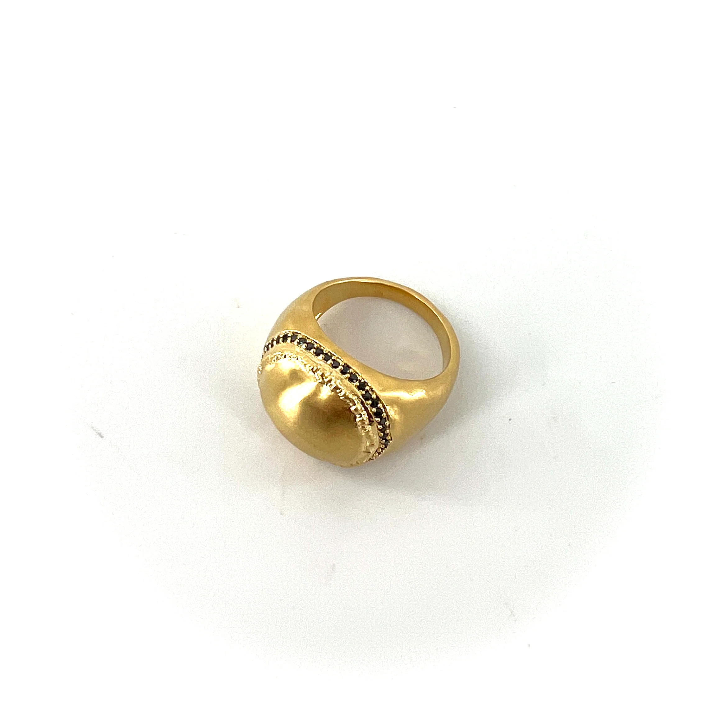 Bague GILDA en Plaqué Or et Zirconiums Noirs – Image 5