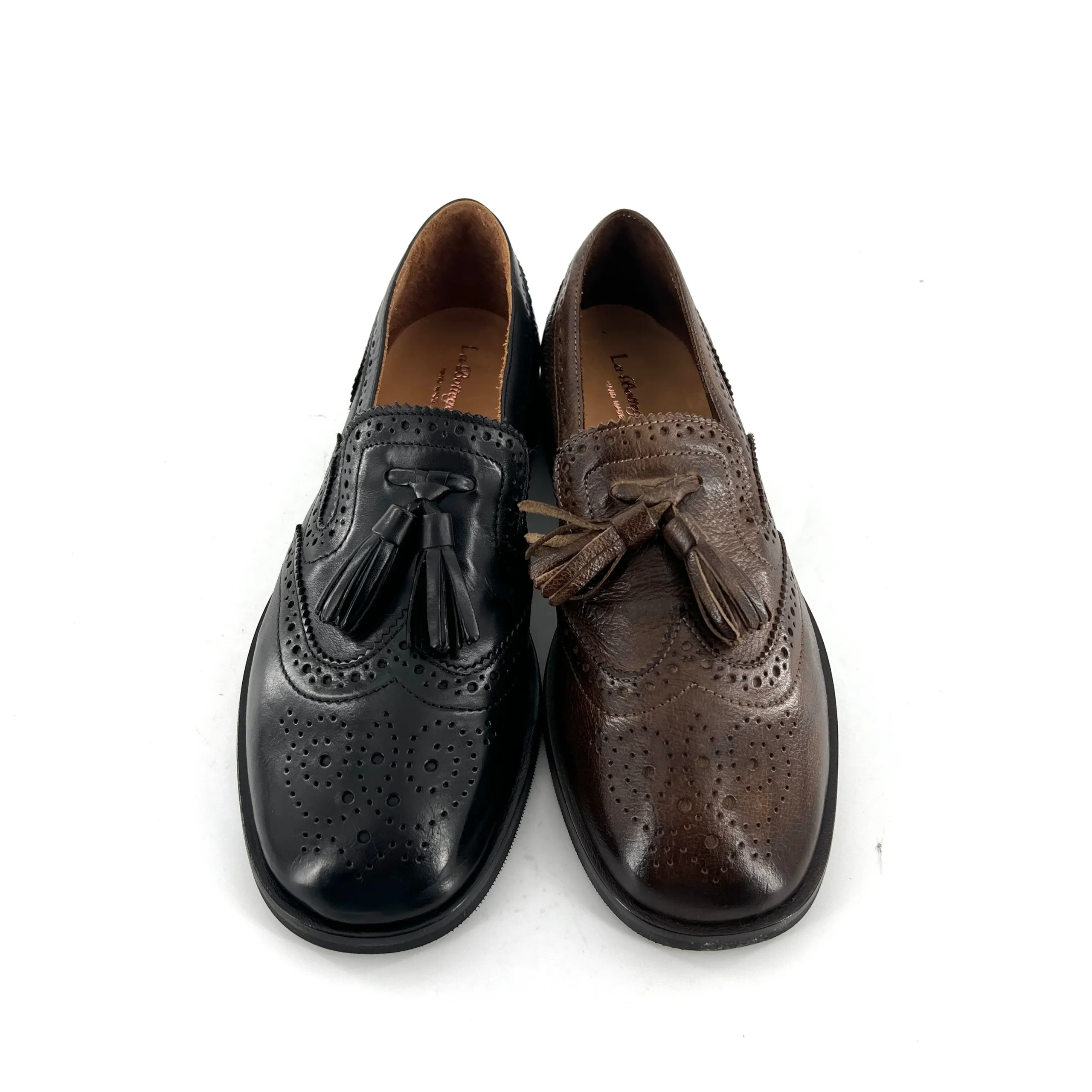 Mocassin à Pompons et Bout Fleuri en Cuir Marron – Image 8