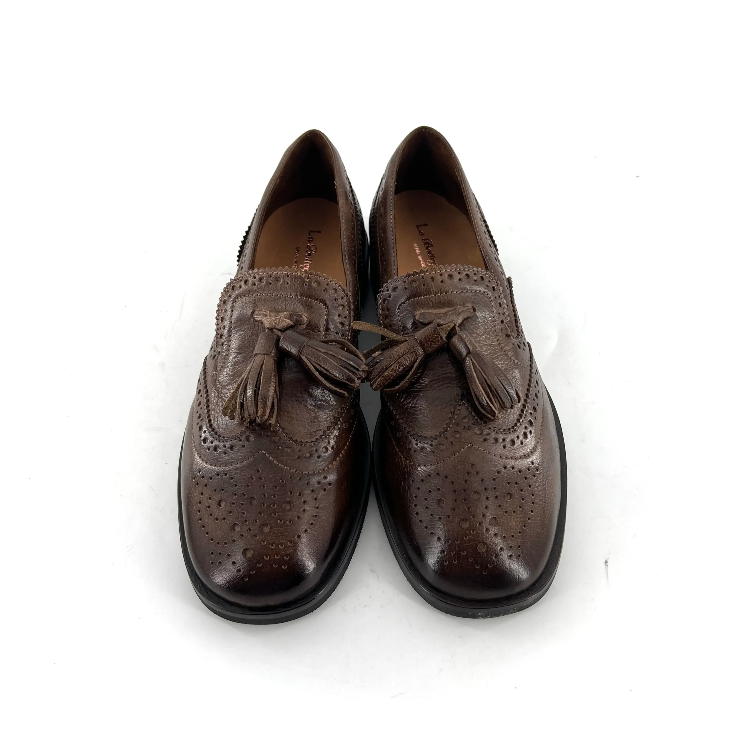 Mocassin à Pompons et Bout Fleuri en Cuir Marron – Image 3