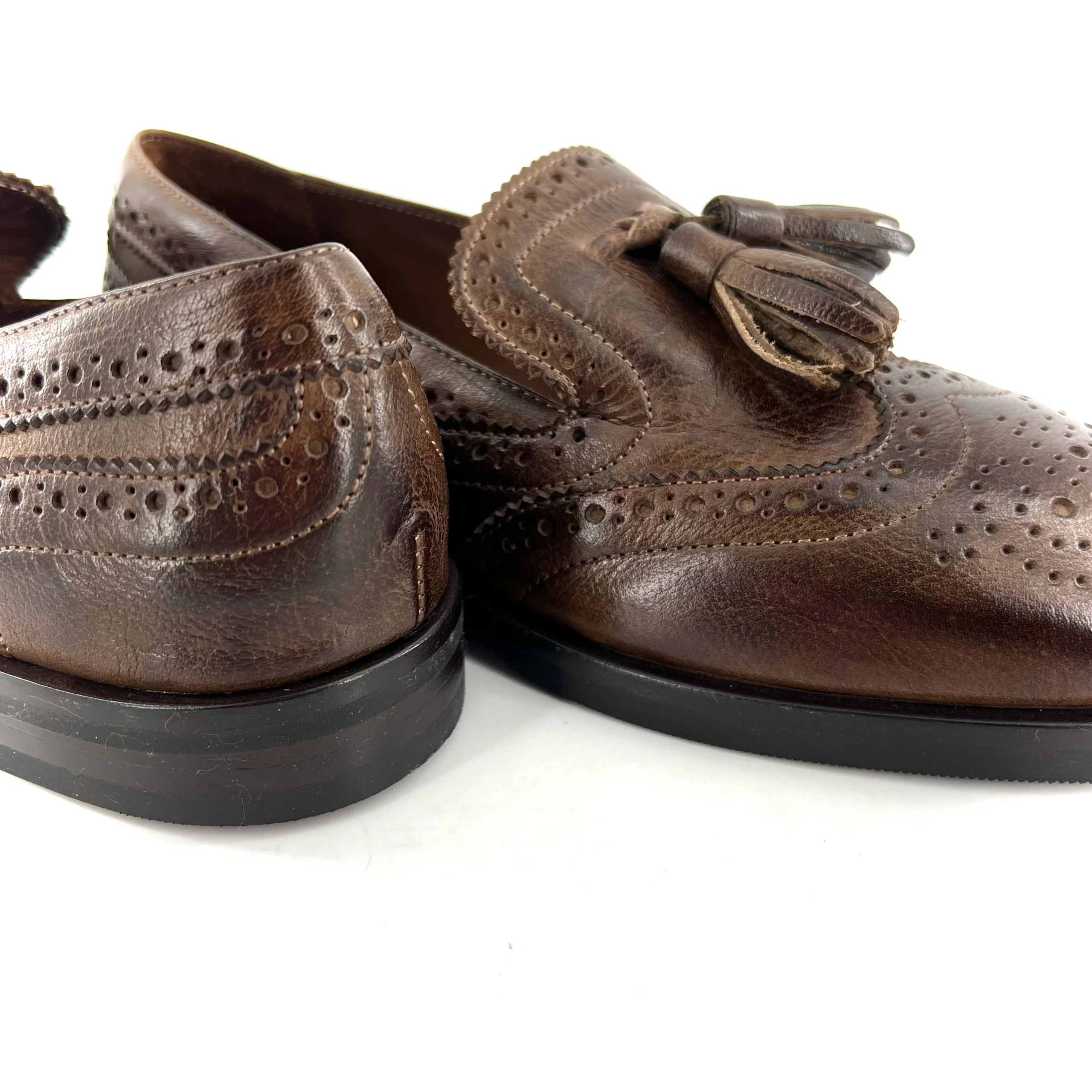 Mocassin à Pompons et Bout Fleuri en Cuir Marron – Image 7
