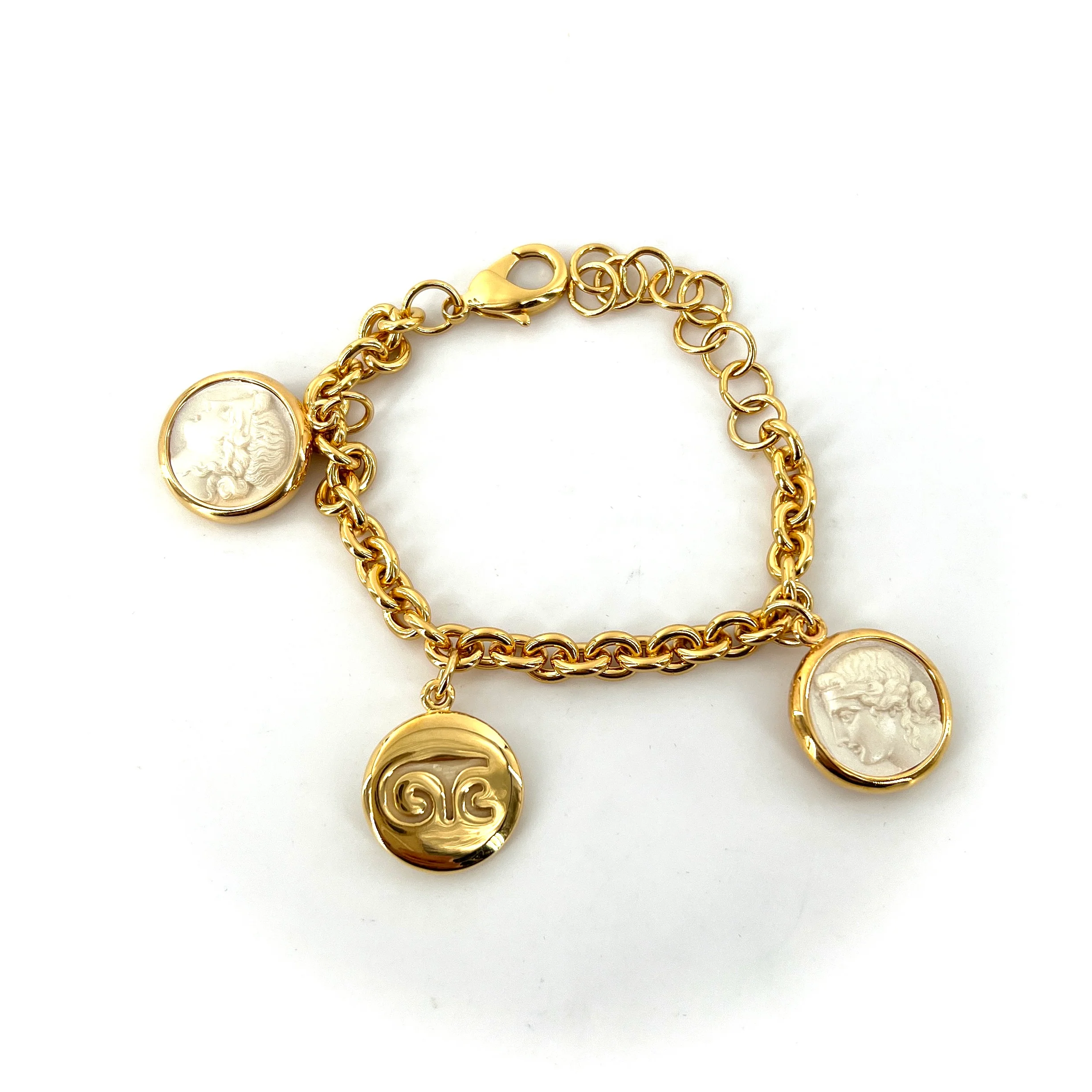 Bracelet en Plaqué Or et Résine Champagne et Gold – Image 4