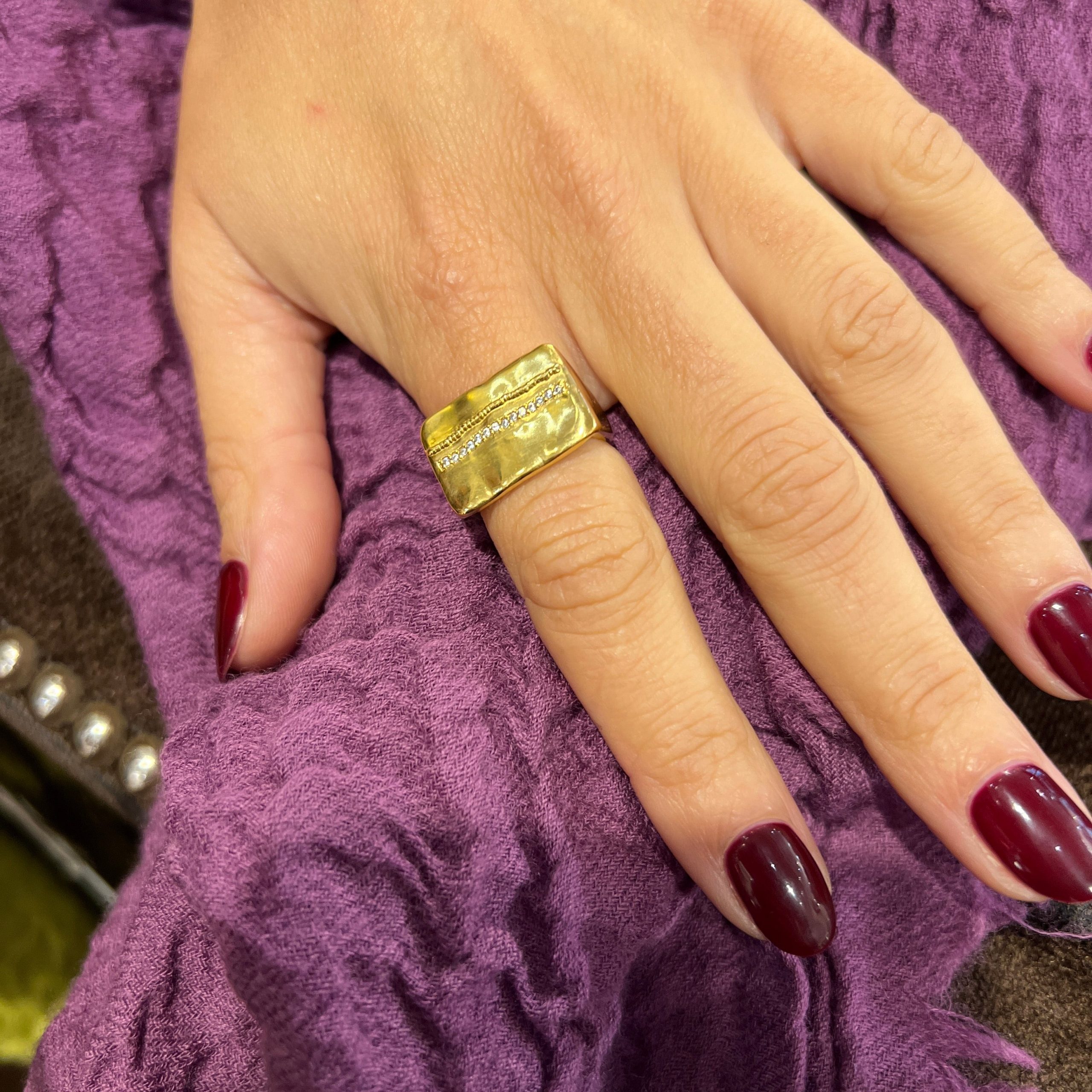 Bague ELVIS en Plaqué Or et Zirconiums Blancs – Image 2