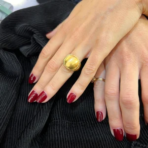 Bague GILDA en Plaqué Or et Zirconiums Noirs