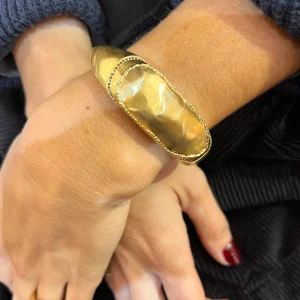 Jonc GILDA en Plaqué Or et Zirconiums Noirs