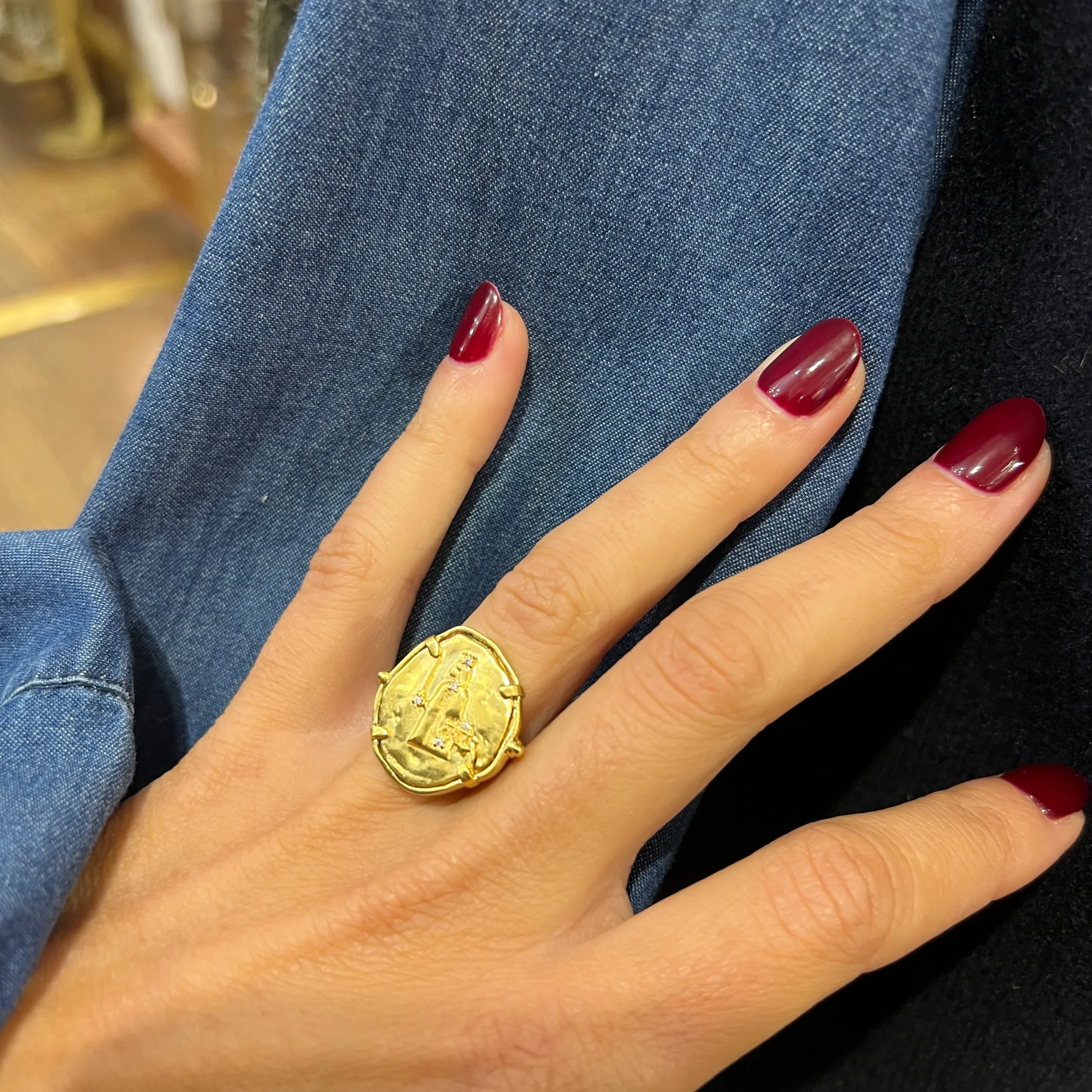 Bague THÉMIS en Plaqué Or et Zirconiums Blancs