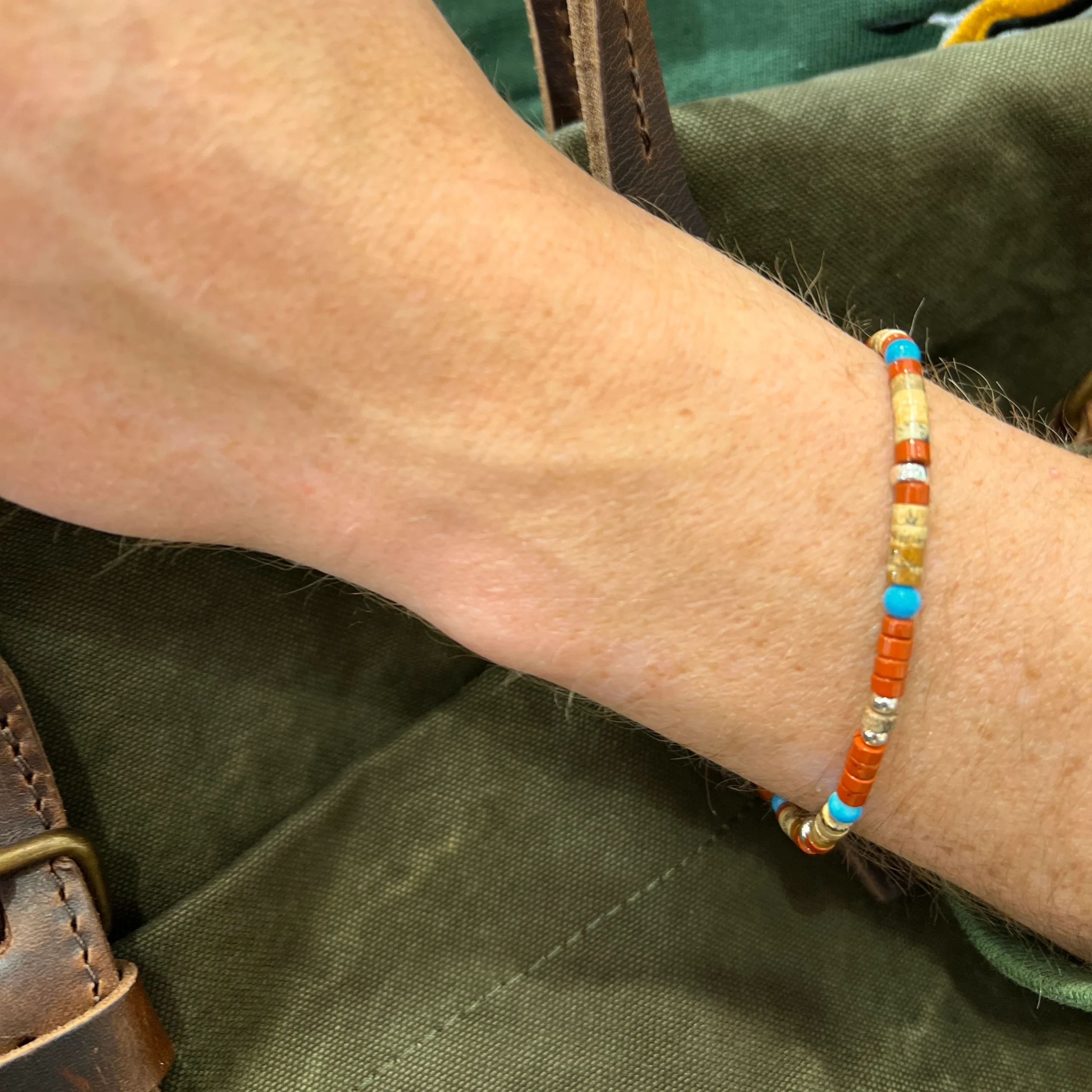 Bracelet en Pierres Naturelles Jaspe Finitions Argent – Image 3