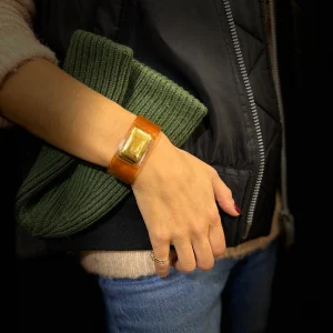 Jonc en Acétate Tortoise et Plaqué Or