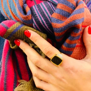 Bague KARA en Onyx Texturé