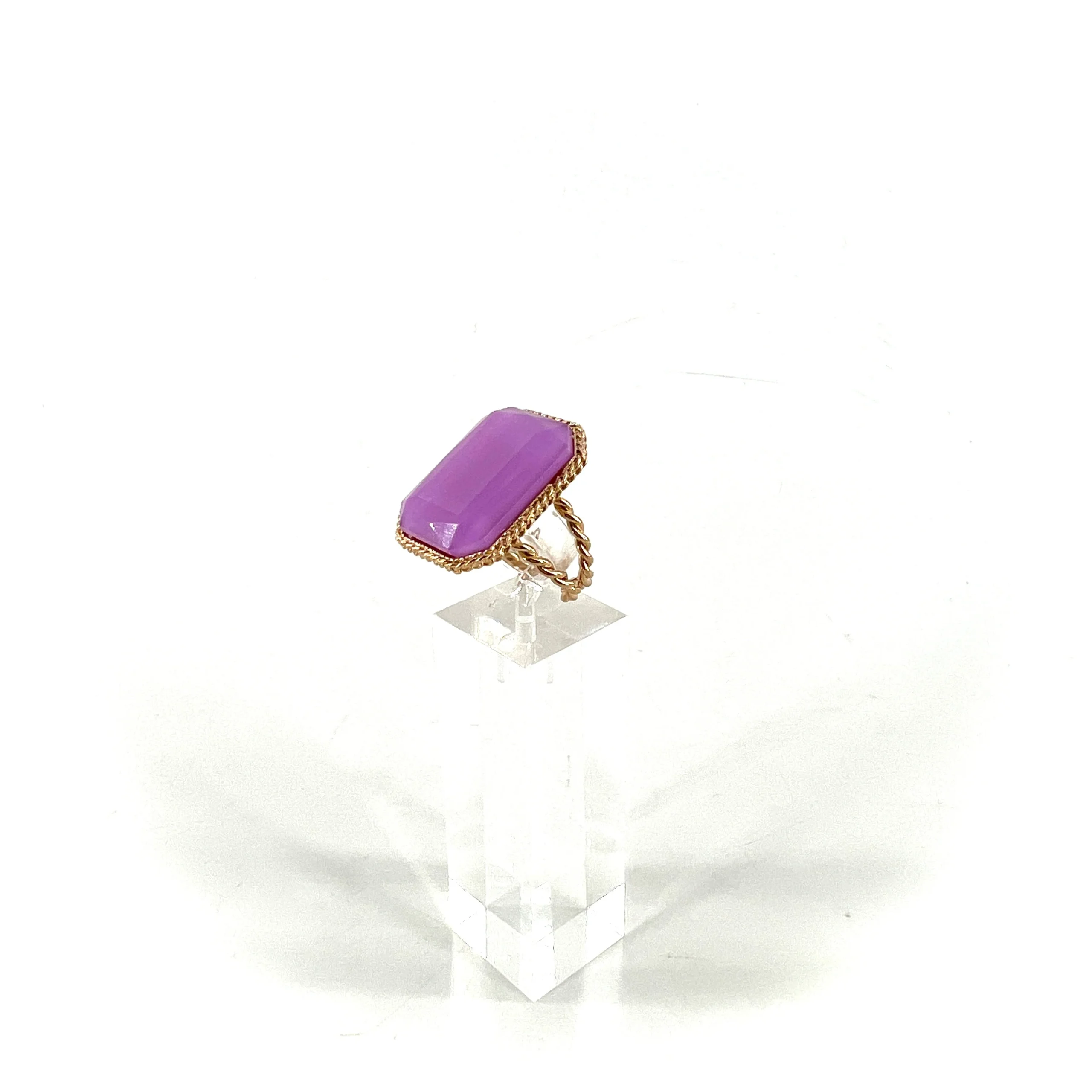 Bague Ajustable LOUISE en Pâte de Verre Violet – Image 5