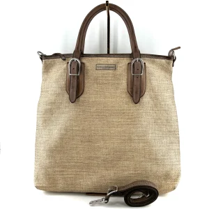 Sac MICHELLE en Paille Enduite et Cuir Gray Tea