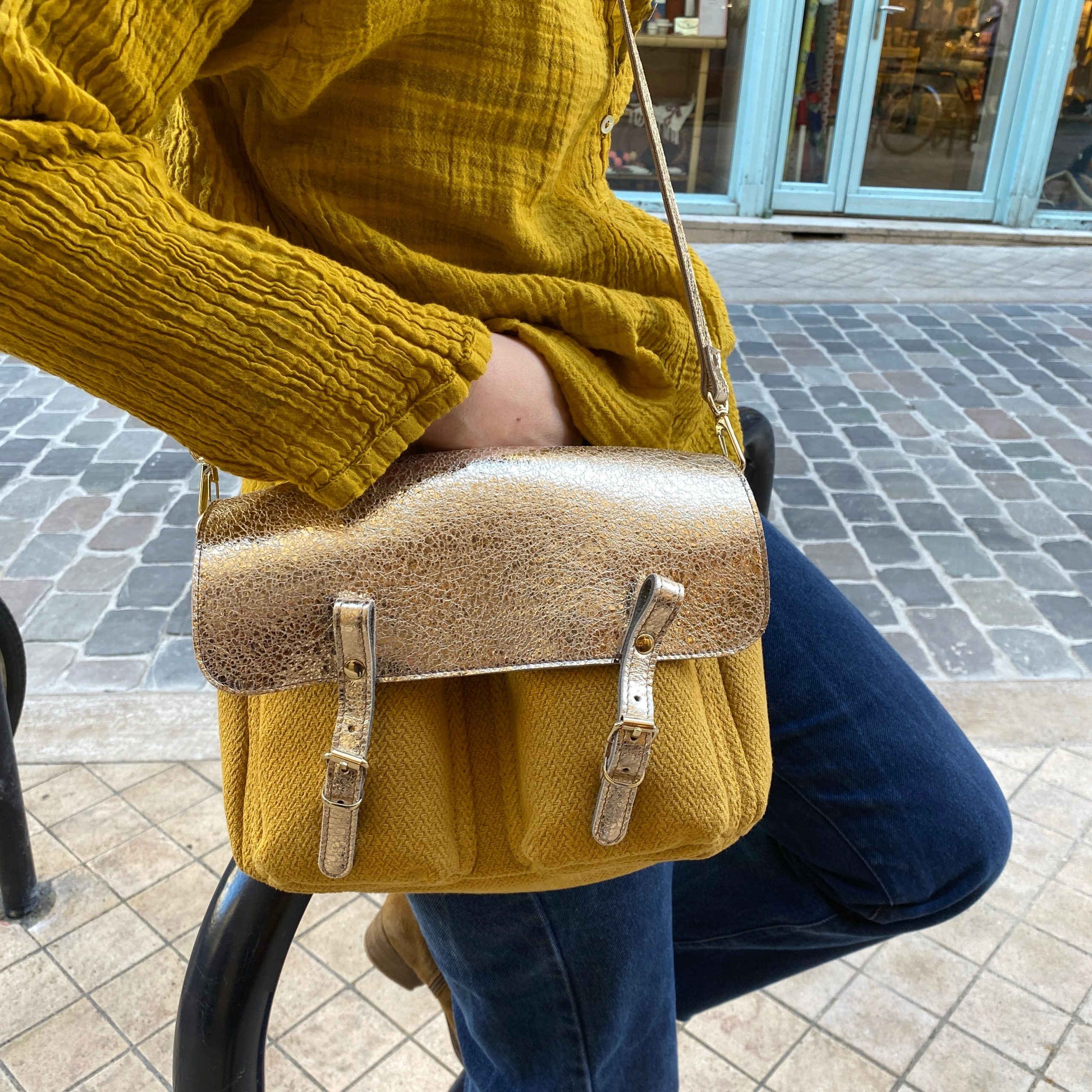 Mini Mathématiques Toile et Cuir Spring Jaune – Image 6