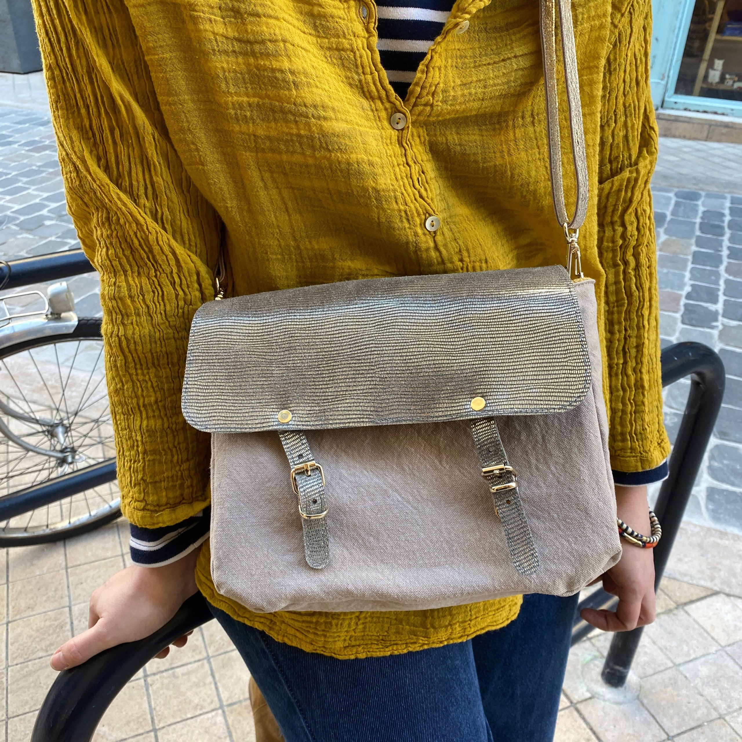 Mini Mathématiques Toile et Cuir Spring Jaune – Image 8