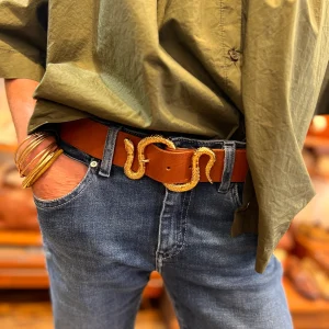 Ceinture LA CRUSH en Cuir Tobacco