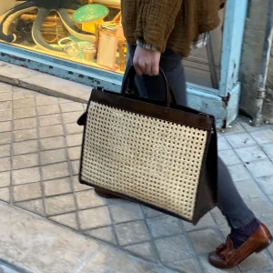 Sac en Cuir Ébano et Cannage