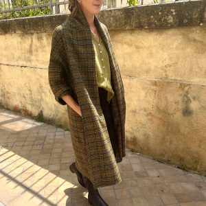 Manteau PAUL à Carreaux Kaki et Orange