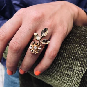 Bague XÉNON en Plaqué Or et Cristal