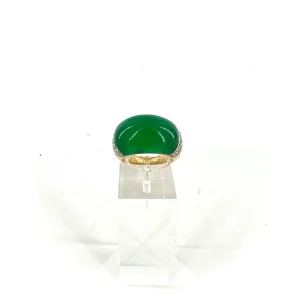 Bague AMENZA en Plaqué Or et Onyx Vert