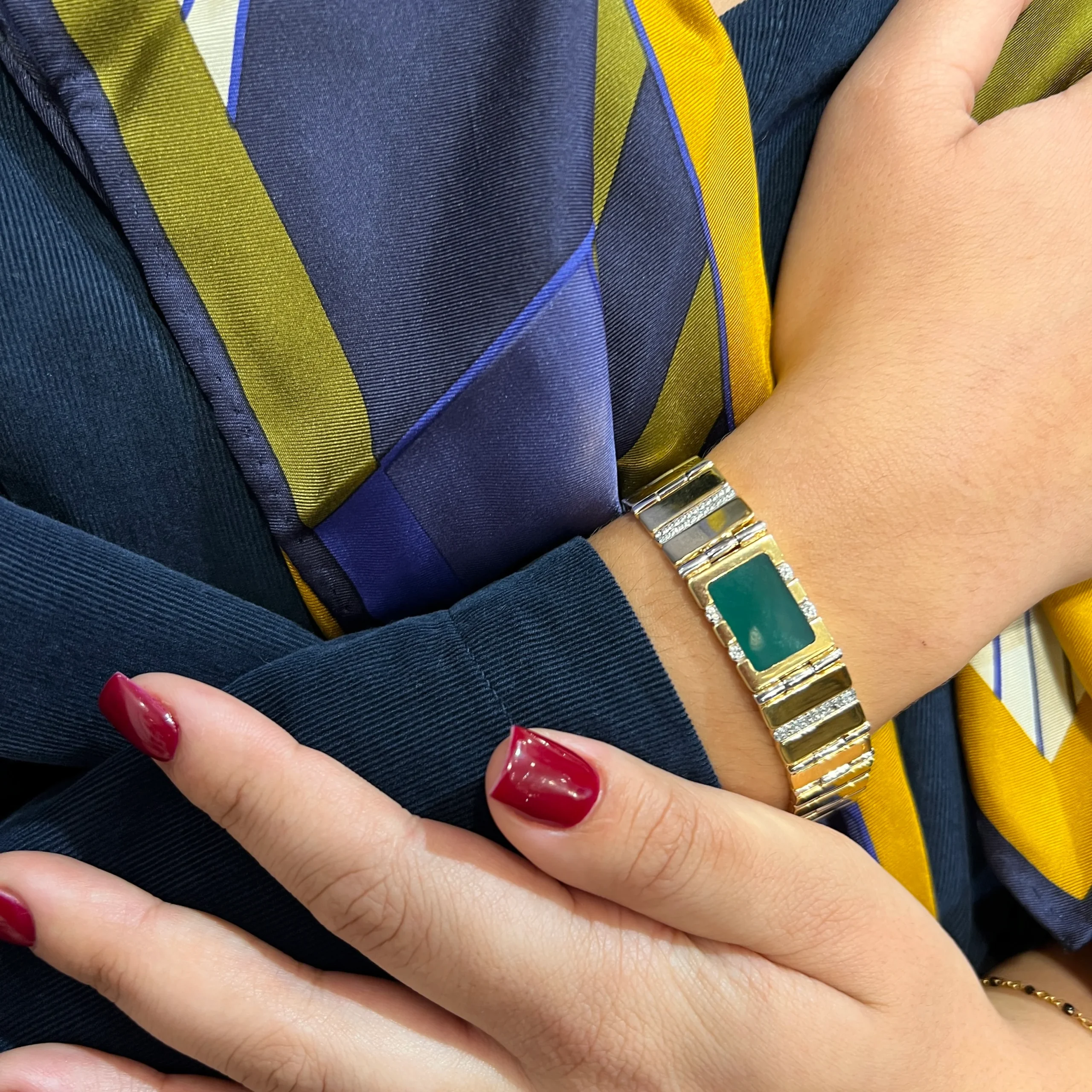 Bracelet BIANCA en PlaquĆ© Or et Onyx Vert ā Image 2