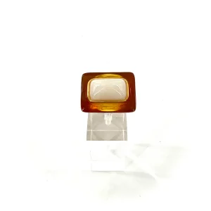 Large Bague en Acétate et Pâte de Verre