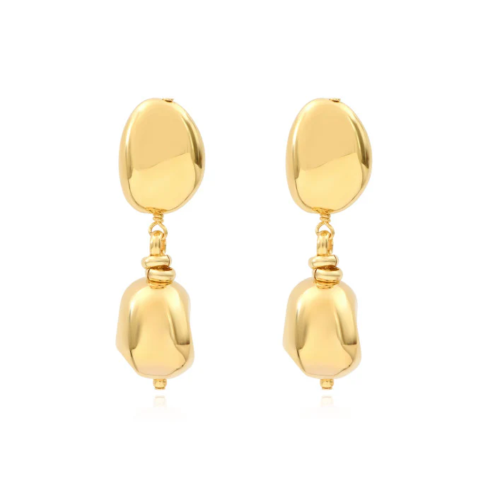 Boucle d'Oreille à Clips LOULOU en Métal Doré à l'Or Fin