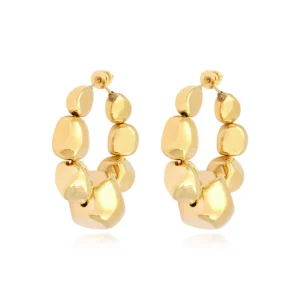 Créoles LOULOU en Métal Doré à l'Or Fin