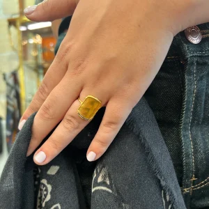 Bague BARBARA en Plaqué Or et Zirconiums Noirs