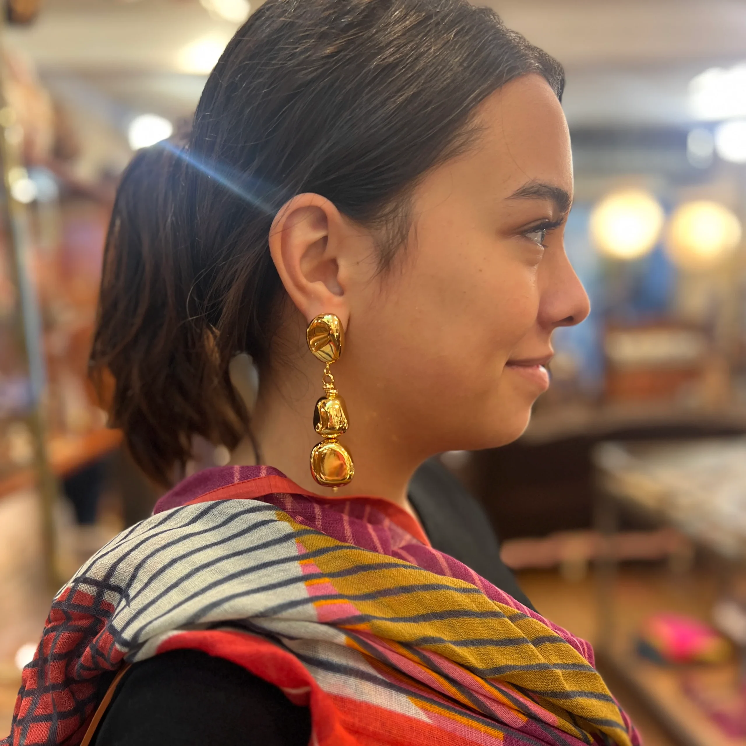 Grande Boucle d'Oreille à Clips LOULOU en Métal Doré à l'Or Fin