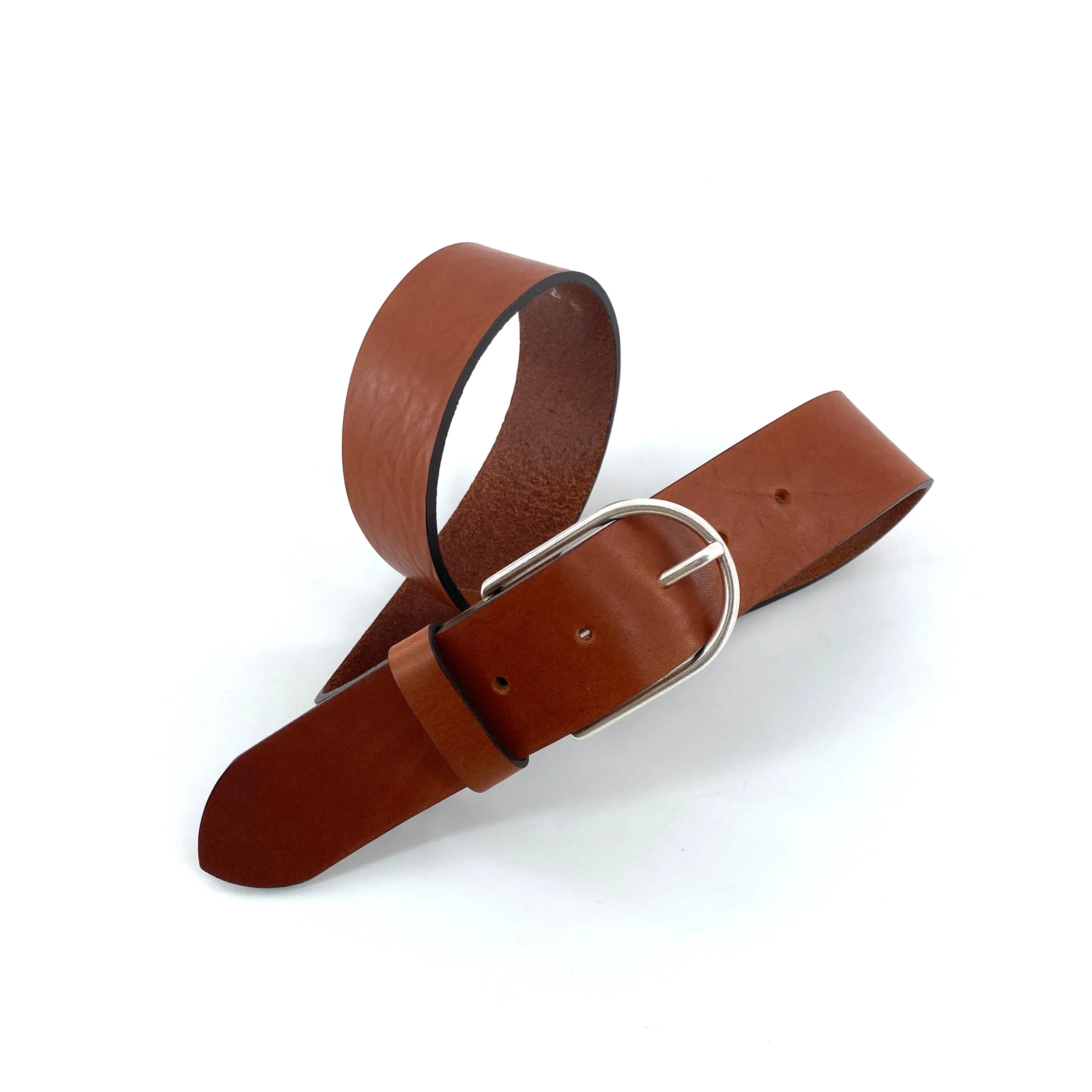 Ceinture Boucle Arrondie en Cuir Whisky – Image 4