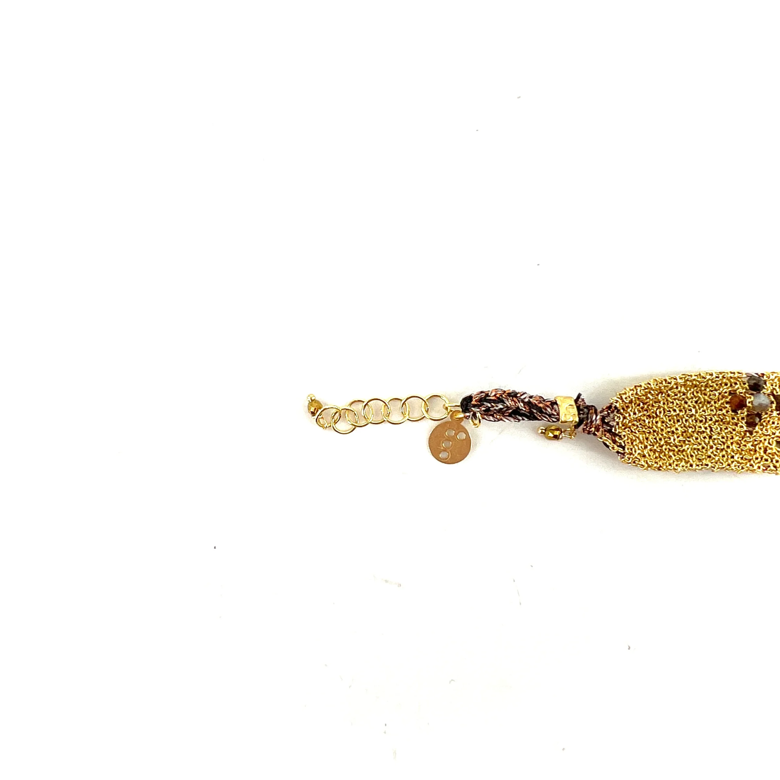 Bracelet GM en Maille Tissée en Vermeil et Pierres Semi-Précieuses – Image 4