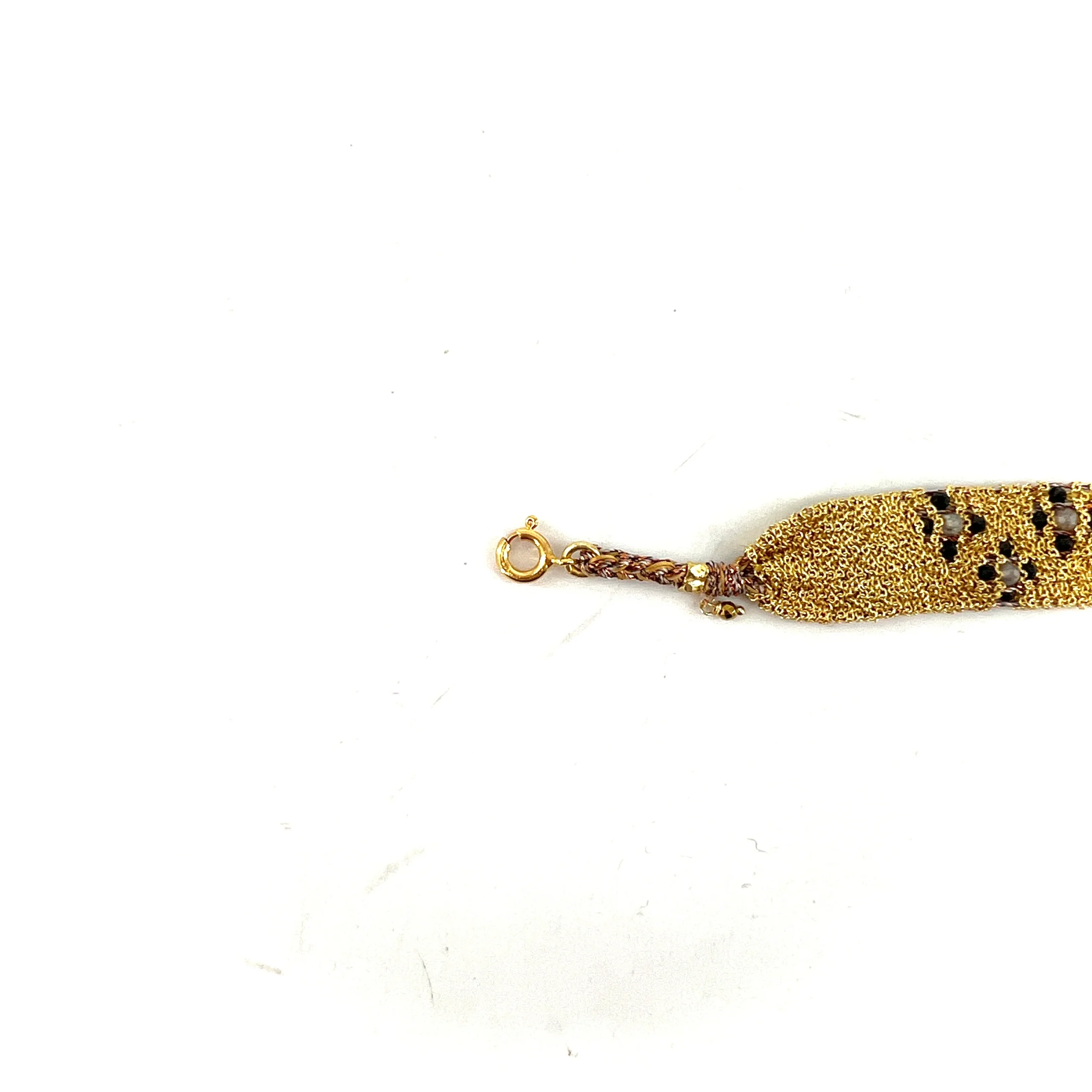 Bracelet GM en Maille Tissée en Vermeil et Pierres Semi-Précieuses – Image 4