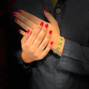 Bracelet GM en Maille Tissée en Vermeil et Pierres Semi-Précieuses