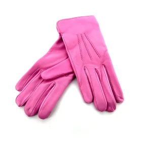 Gants en Cuir Rose Doublés Laine