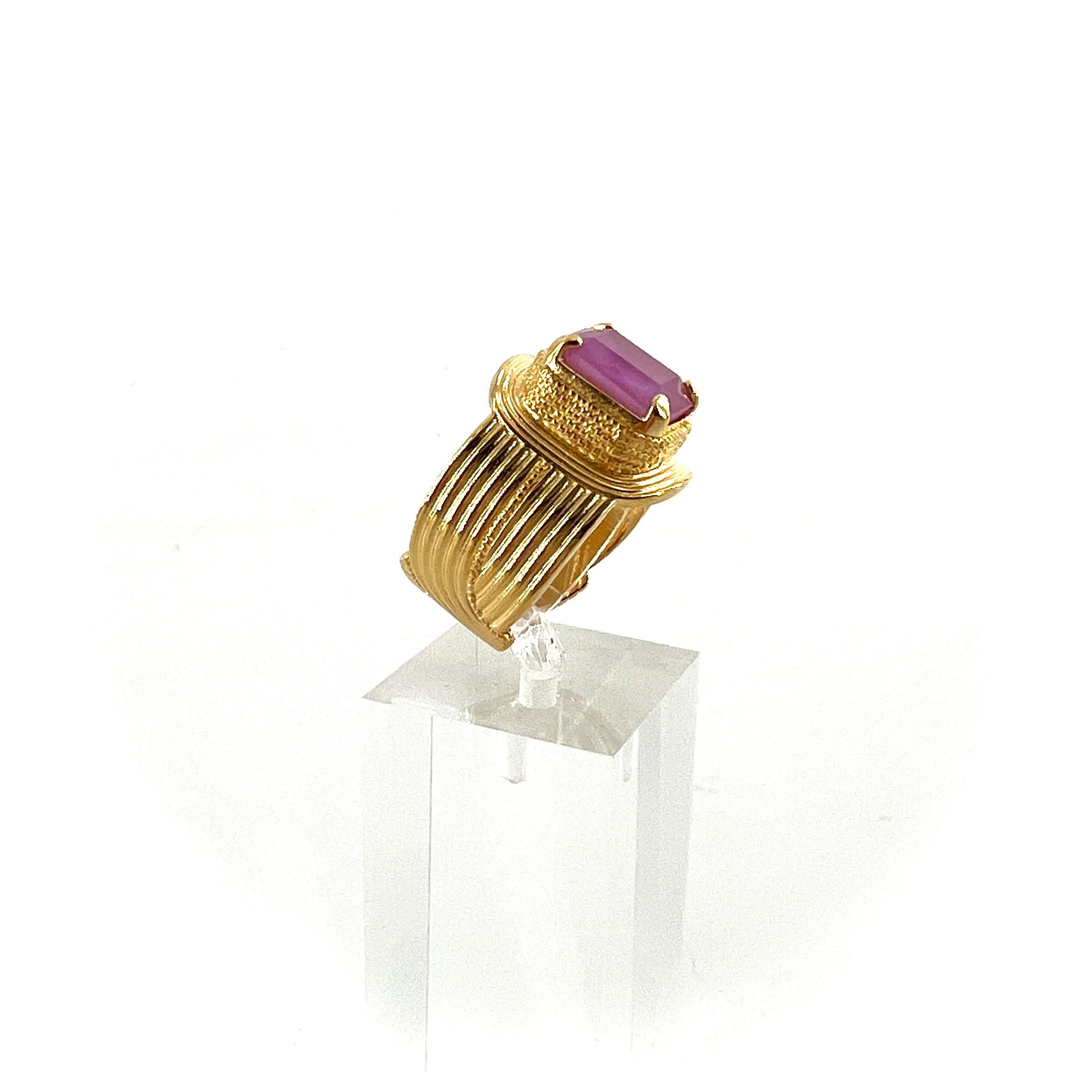 Bague Ajustable SOLEIL Mauve – Image 3