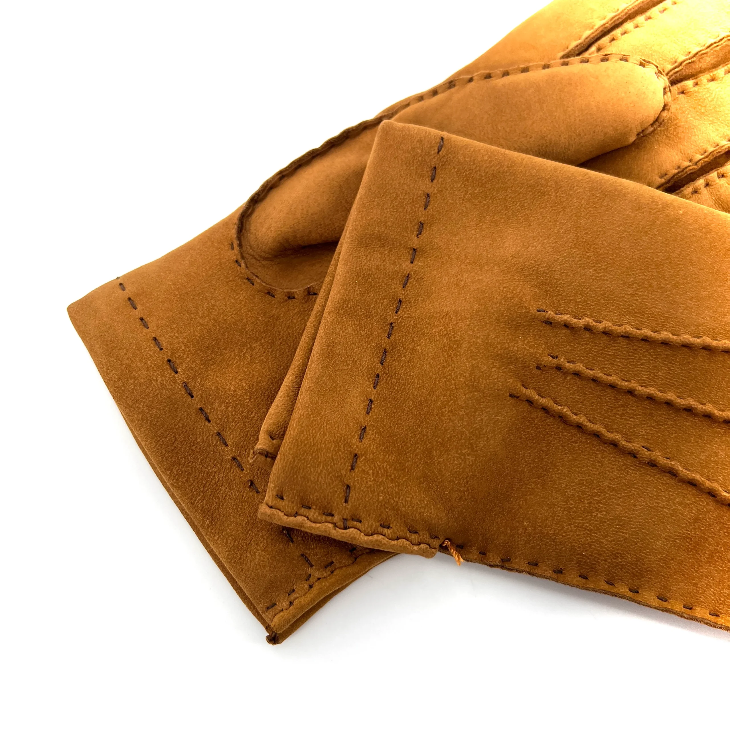 Gants en Cuir Nubuck Whisky Doublés Laine – Image 4