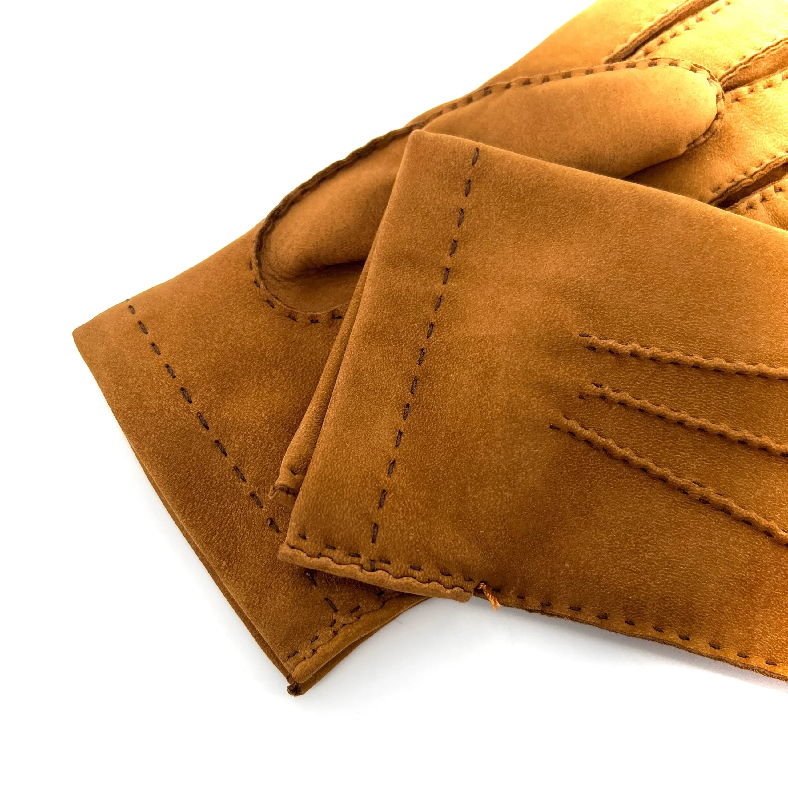 Gants en Cuir Nubuck Whisky Doublés Laine – Image 4