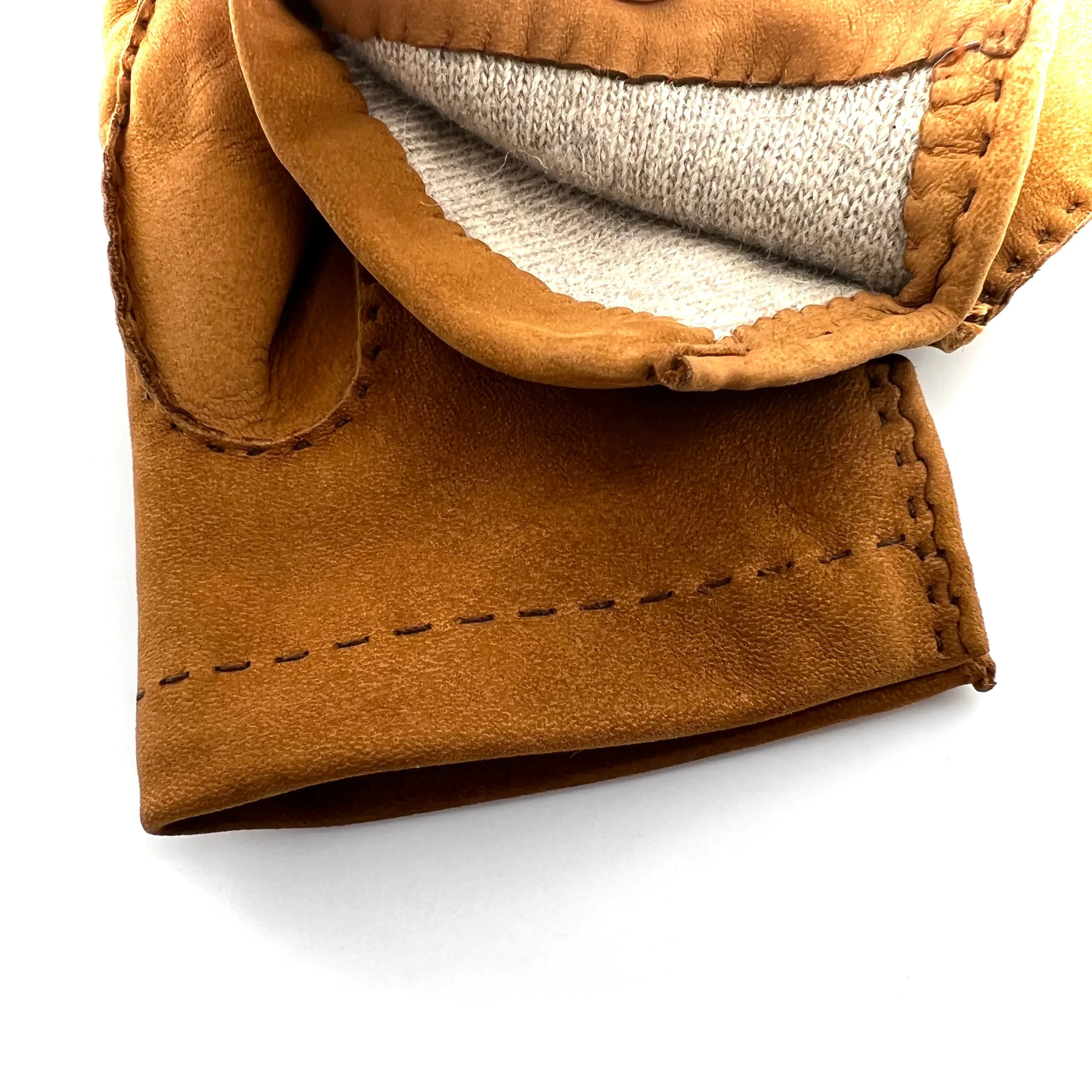 Gants en Cuir Nubuck Whisky Doublés Laine – Image 5