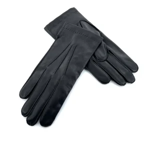 Gants en Cuir Noir Doublés Laine