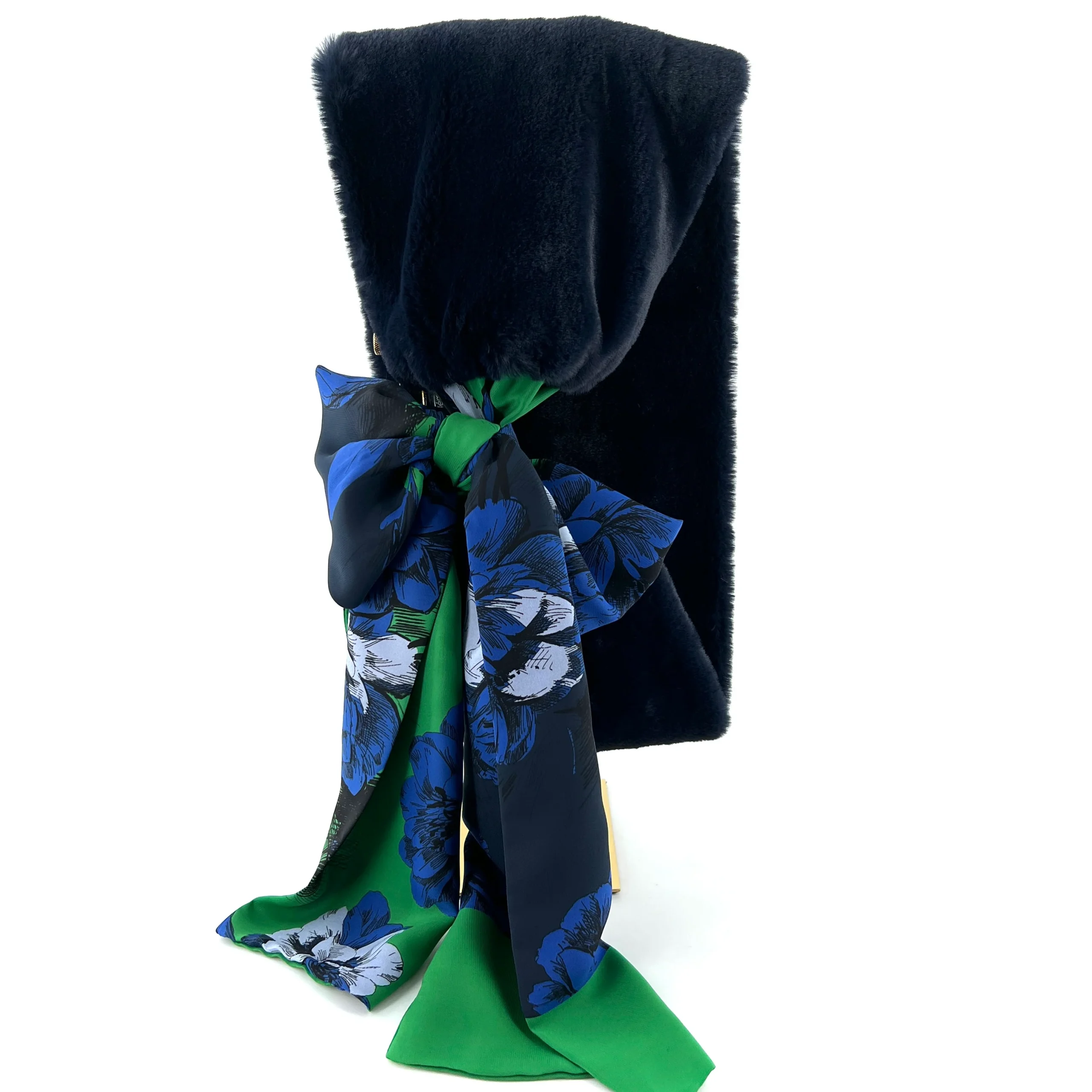 Col en Fausse Fourrure Nuit / Cyan – Image 3