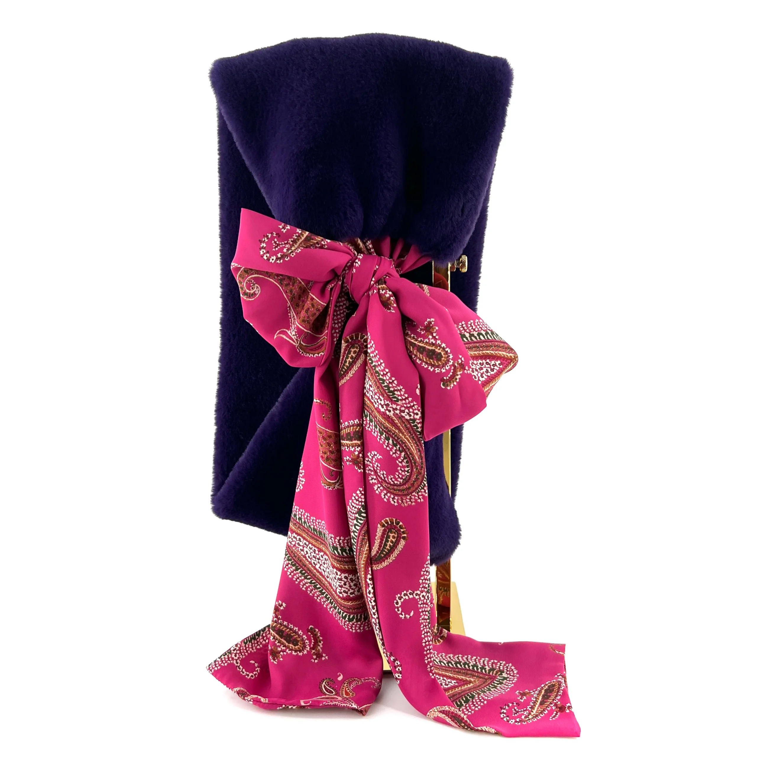 Col en Fausse Fourrure Violet / Fuschia – Image 3