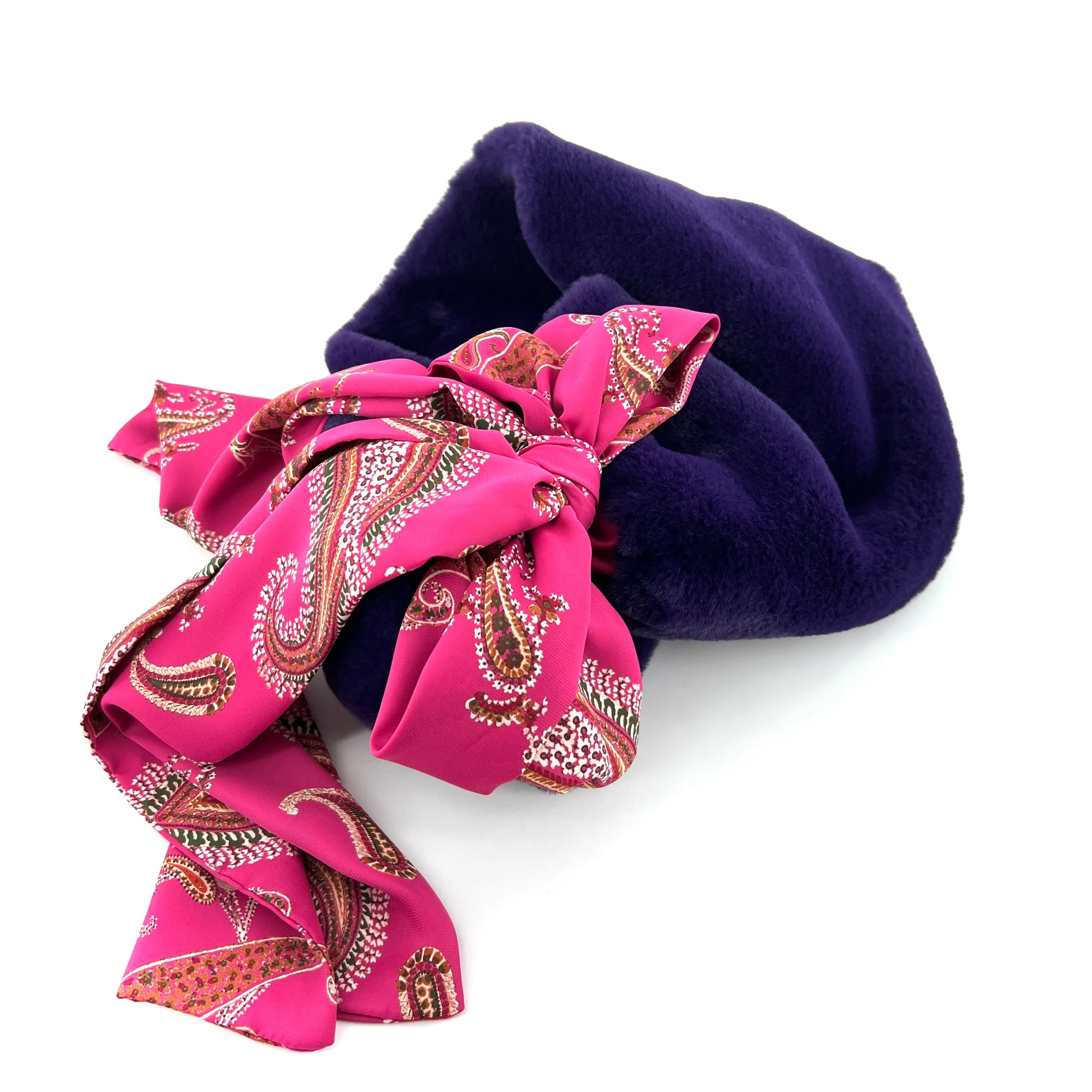 Col en Fausse Fourrure Violet / Fuschia – Image 4