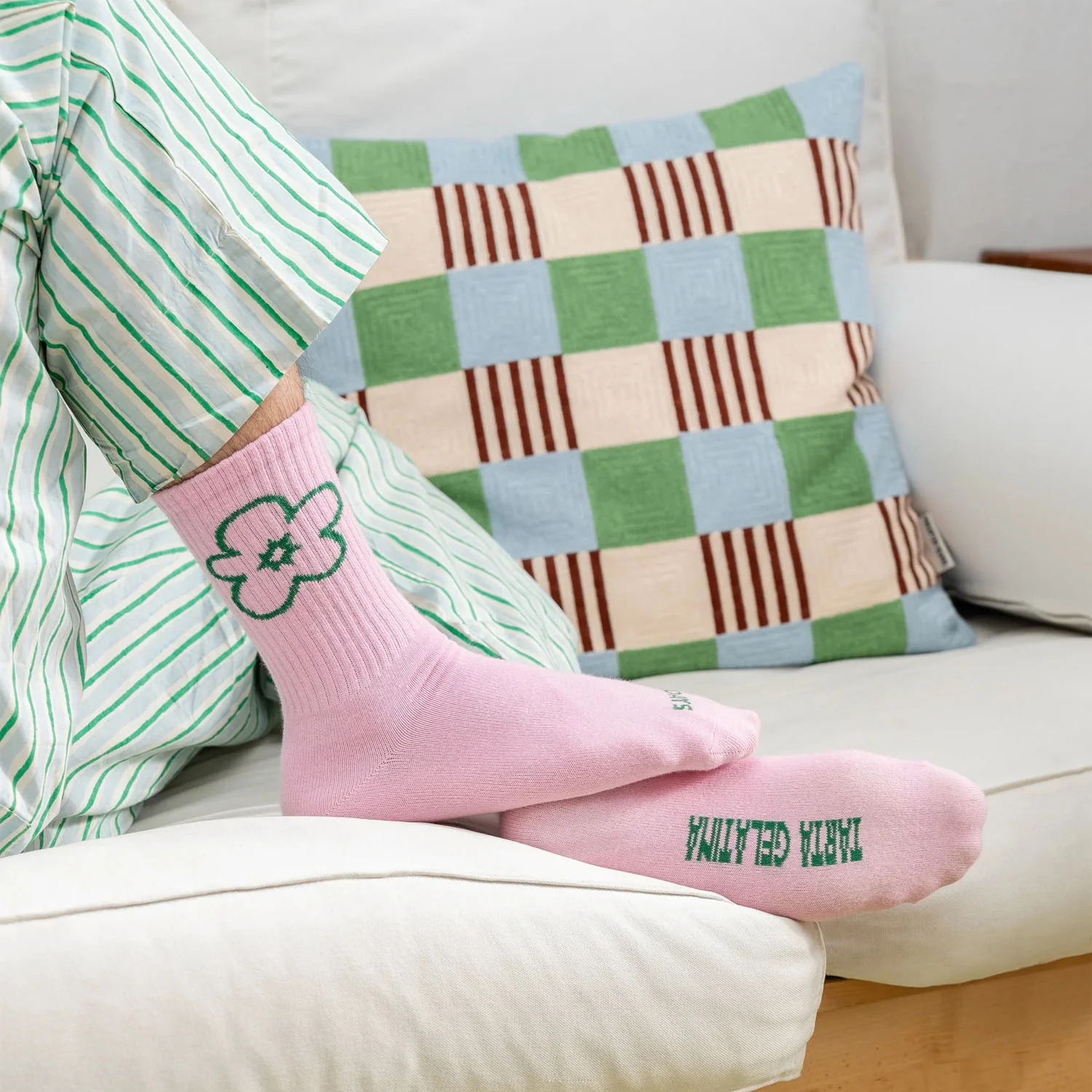 Chaussettes "Slow days" rose – Image 4