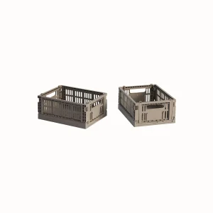 Set de 2 mini cagettes Warm grey