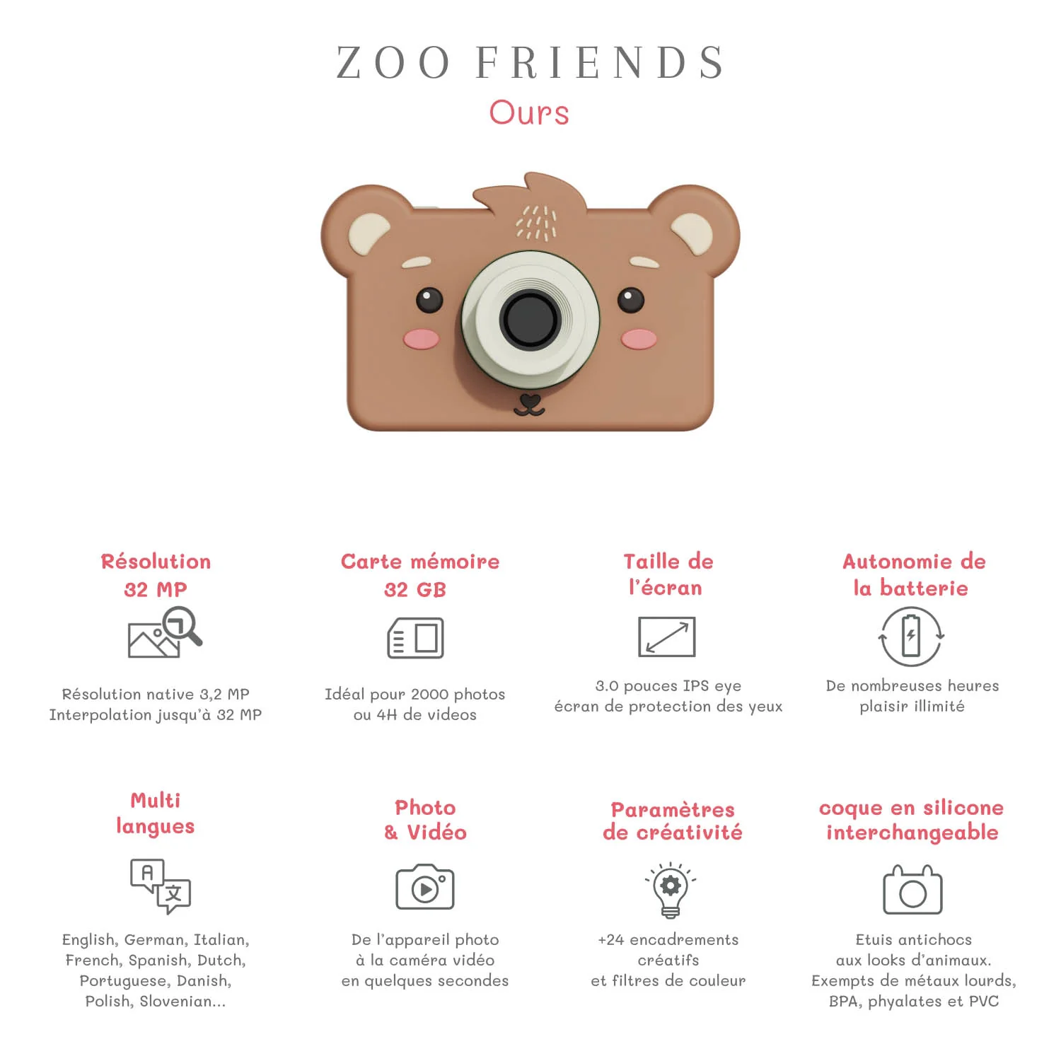 Appareil photo Zoo Friends Bear – Image 7