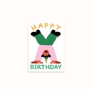 Carte + enveloppe « Happy birthday handstand »