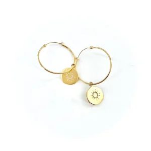 Grandes Créoles GOLD HOURS Zircons Blancs