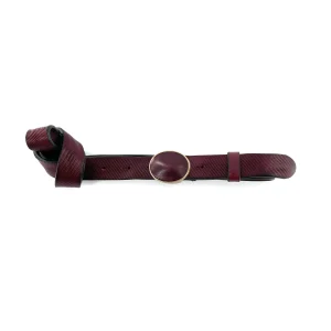 Ceinture Boucle Cuir Bordeaux