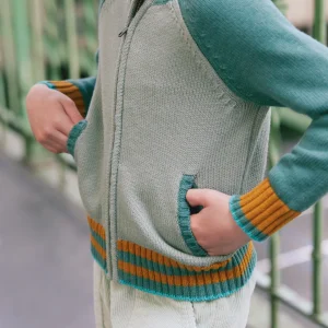 Cardigan - Teddy bonton vert clair