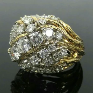 Bague Ajourée Cuivre Zircon 22g - Tailles 6-10 Unisexe