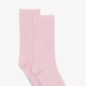 Chaussettes - côtelées unies roses