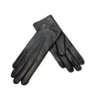 Gants en Cuir Noir Doublés Laine